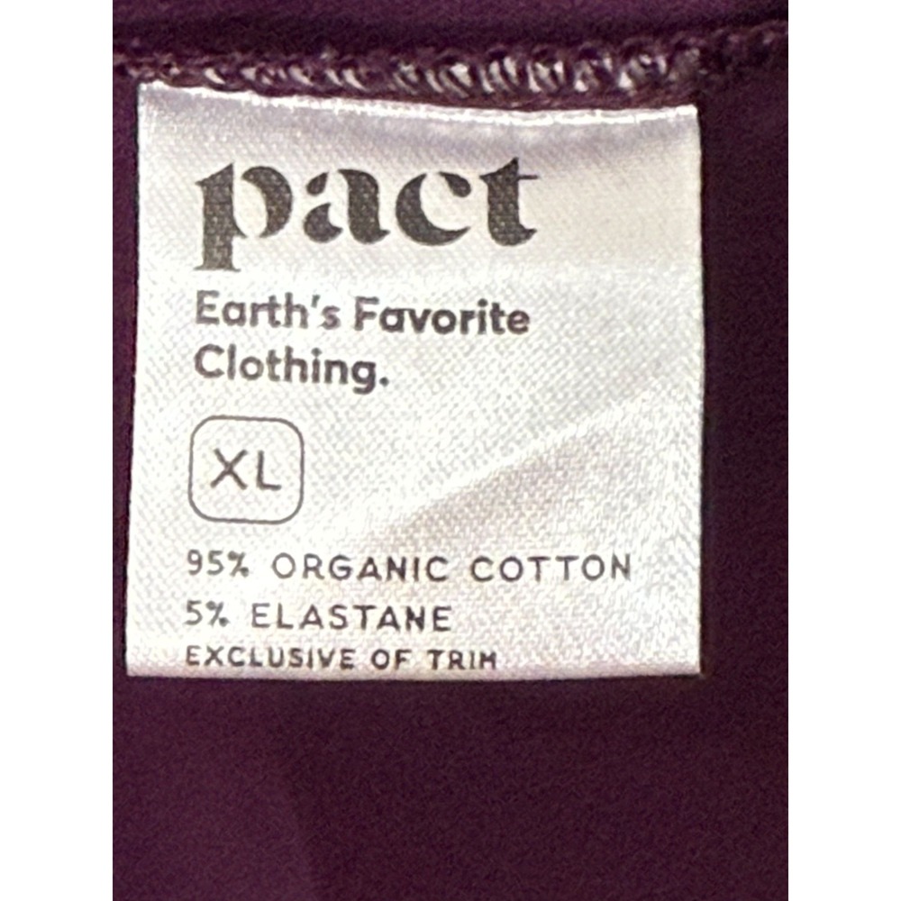 Pact Organic Cotton Fit &Flare Plum Color Midi Dress Pockets Size XL Sustainable - Picture 6 of 8